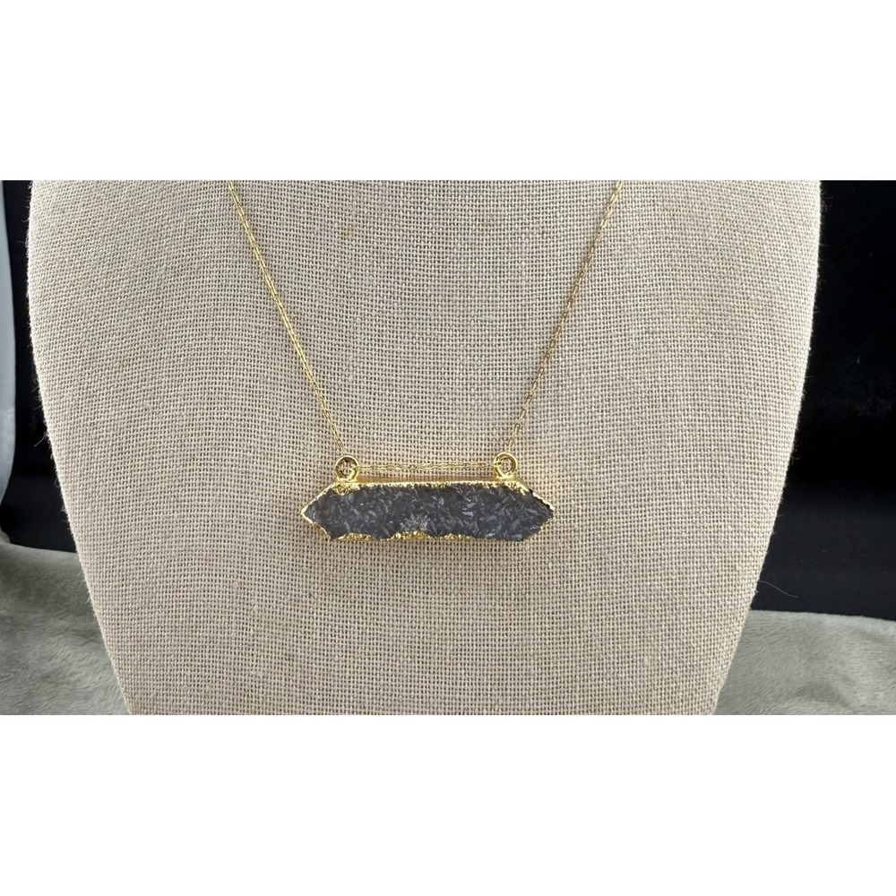 Vintage Estate Necklace Gold Druzy Pendant 14KT Gold Filled 15"